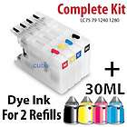 Refillable Ink Cartridges Kit for Brother LC71 LC40 LC73 LC75 LC77 MFC 