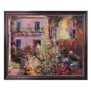  Balcony with Flowers Framed Canvas Art by La Foret