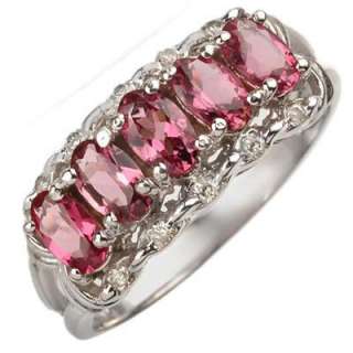 Genuine 1.15 ctw Pink Tourmaline & Diamond Ring Gold  