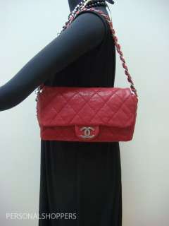HOT RED CHANEL MODERN CHAIN EVERYDAY LEATHER FLAP BAG  