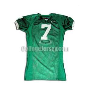  Green No. 7 Game Used Miami Nike Football Jersey Sports 
