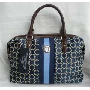  Tommy Hilfiger Satchel Style Handbag (Navy/tan/light Blue 