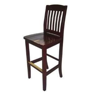   Barstool in Mahogany Seat Height 26, Kickplate None