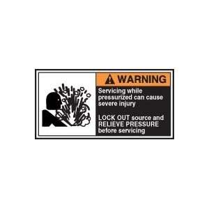  WARNING Labels SERVICING WHILE PRESSURIZED CAN CAUSE SEVERE INJURY 