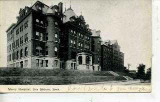 DES MOINES IOWA MERCY HOSPITAL POSTCARD DENVER IA 1908  
