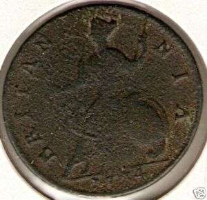 UK, Great Britain   1734 GEORGE II   Half Penny   #1  