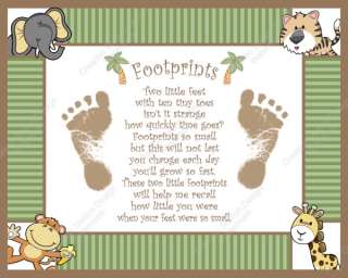 Jungle Babies Theme Babys Footprints with Poem  