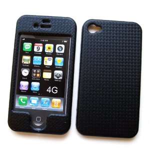   4S Snap on Protector Hard Case Texturized Black Check Pattern Design