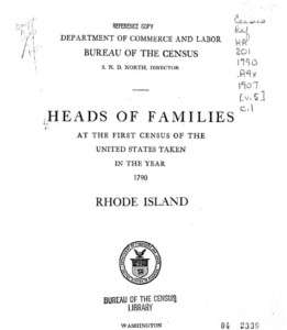 Rhode Island 1790 US Census Documents on CD Genealogy  