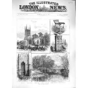 1884 WYCLIFF PULPIT LUTTERWORTH CHURCH RIVER SWIFT