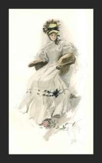 Seated Beauty, White Dress    HARRISON FISHER, 1907  