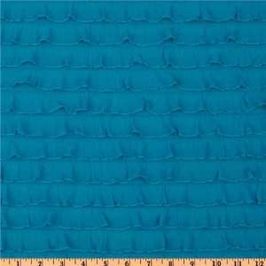  50 Wide Stretch Ruffle Knit Turquoise Fabric By The Yard 