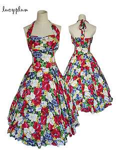 new summer fashion Vintage Rockabilly 50s floral pattern dress  
