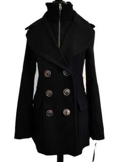 LAST Miss Sixty Wool Double Breasted Coat Black Buttons and Zip Size 