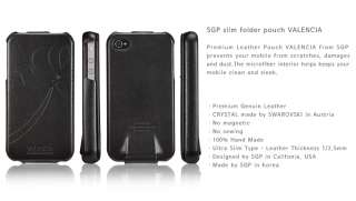 SGP Leather Pouch Case [Valencia Black] for Apple iPhone 4S  