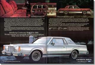 1980 Lincoln Continental Mark VI, 2pg Print Ad  