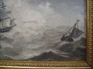 19th Century BRITISH Maritime Oil  Shipping in a Squall  