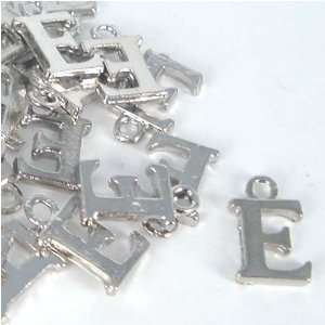 Alphabet Letter Charm 1/2 Silver Pewter E