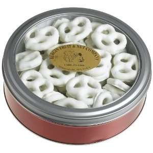 Bergin Nut Company Yogurt Pretzels   Small Cranberry Tin, 10 Ounce Tin 