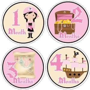 Pirate Girl Baby Month Stickers for Bodysuit #34 Baby