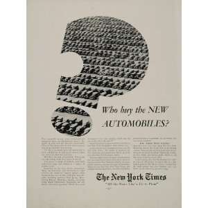   Ad New York Times Newspaper Advertising Automobile   Original Print Ad