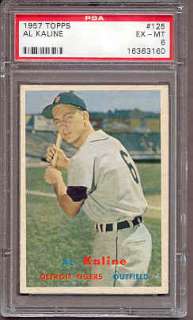 1957 TOPPS #125 AL KALINE TIGERS PSA 6 EX MT  