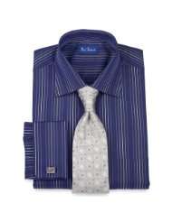 Paul Fredrick European Style Tonal Stripe French Cuff Dress Shirt