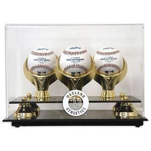 Mounted Memories Oakland Athletics 3 Ball Acrylic Baseball Display 