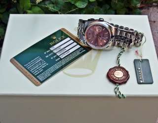 ROLEX STEEL MENS DATEJUST WATCH WARRANTY BOX & PAPERS PINK DIAL 2012 