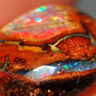 52ct MULTI COLOR YOWAH NUT RED CRYSTAL CORE OPAL  
