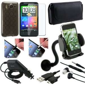  9in1 Accessory Bundle Smoke Case LCD For HTC Inspire 4G 
