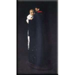 Mother and Child 9x16 Streched Canvas Art by Chase, William Merritt
