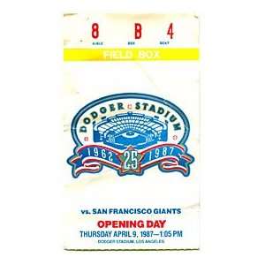    1987 Los Angeles Dodgers Opening Day Ticket
