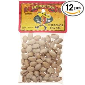 BUENOCITOS Pistachos Con Sal, 3.25 Ounce Bags (Pack of 12)  