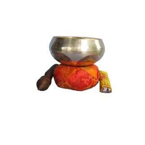  New 4inch Silver Color Singing Bowl with Free Cushion & Prayer 