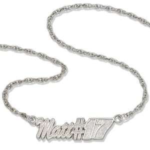  Matt Kenseth Matt #17 Sterling Silver Script Necklace 