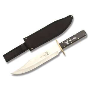   Bowie Fixed Blade Knife with Black Wood Handles