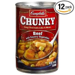 Campbells Chunky Soup, Beef with Country Vegetables, 10.75 Ounce Cans 