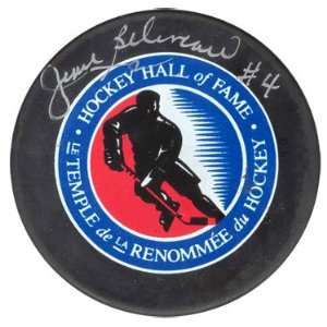  Jean Beliveau Hockey Hall of Fame Puck Autographed Hockey 