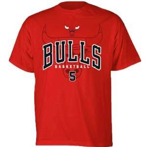  Chicago Bulls Carlos Boozer #5 Name & Number T Shirt (Red 