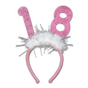  18th Birthday Glittered Pink Boppers with Marabou Trim Toys & Games