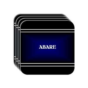 Personal Name Gift   ABARE Set of 4 Mini Mousepad Coasters (black 