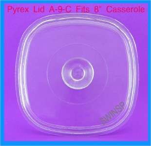Pyrex Lid A 9 C Replacement Corning Ware Lid A9C Square Clear Glass 