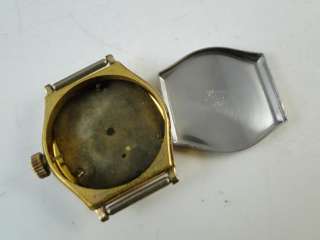 Vtg Stainless Steel 10K Gold Filled Illinois Watch Case Wristwatch 