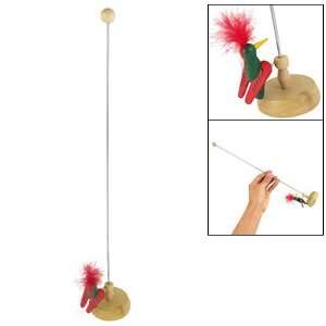   Feather Decor Green Red Woodpecker Head Wobbles On Pole Toys & Games