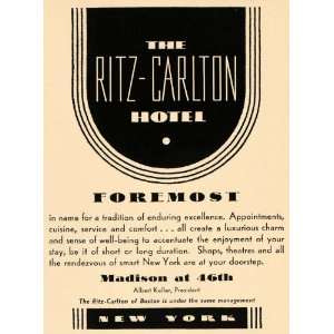  1933 Ad Ritz Carlton Hotel Luxury Lodging Trip A Keller 