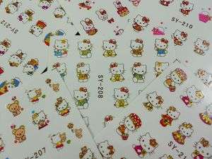6Sheets x200 Design Hello Kitty Nail Art Water Decals Transfer Film 