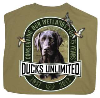 Ducks Unlimited Short Sleeve Crewneck T Shirt Black Lab Portrait 