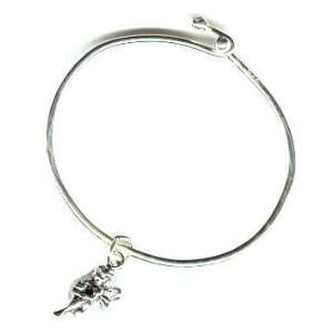  .925 Sterling Wire Bracelet with Guardian Angel Charm 