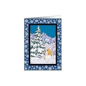 Winter Wonderland St Bernard Holiday Card Card
